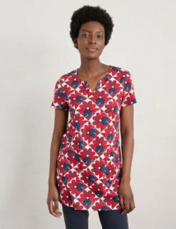 Organic Cotton Floral V-Neck Tunic -Marks And Spencer Shop MS 10 T83 8844T B4 X EC 1