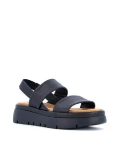 Dune London Leather Slip On Flatform Sandals