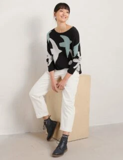 Cotton Blend Printed Jumper With Merino Wool -Marks And Spencer Shop MS 10 T83 9084S Y0 X EC 1