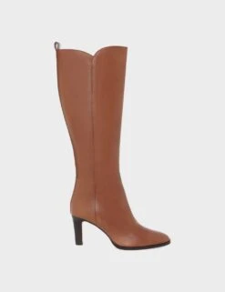 Leather Stiletto Heel Knee High Boots