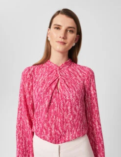 Printed High Neck Long Sleeve Blouse -Marks And Spencer Shop MS 10 T83 9342S A4 X EC 2