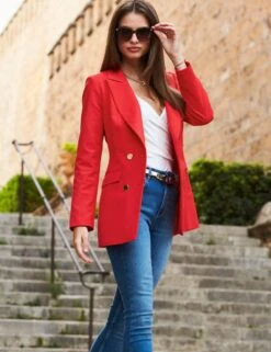 Slim Double Breasted Tuxedo Longline Blazer -Marks And Spencer Shop MS 10 T83 9371S B0 X EC 2