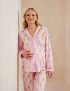 Maternity Jersey Seahorse Revere Pyjama Set -Marks And Spencer Shop Maternity Jersey Seahorse Revere Pyjama Set 2
