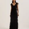 Ted Baker Mesh Ruffle Maxi Dress