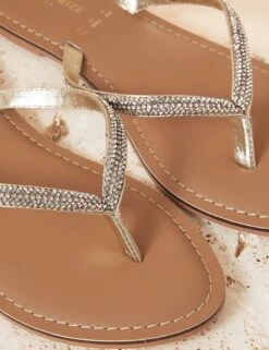 Accessorize Metallic Embellished Flat Flip Flops -Marks And Spencer Shop Metallic Embellished Flat Flip Flops 2