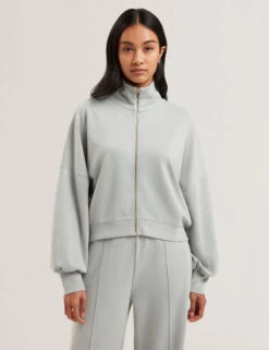 Ted Baker Modal Blend Textured Zip Up Sweatshirt