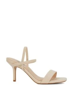 Dune London Patent Stiletto Heel Square Toe Sandals