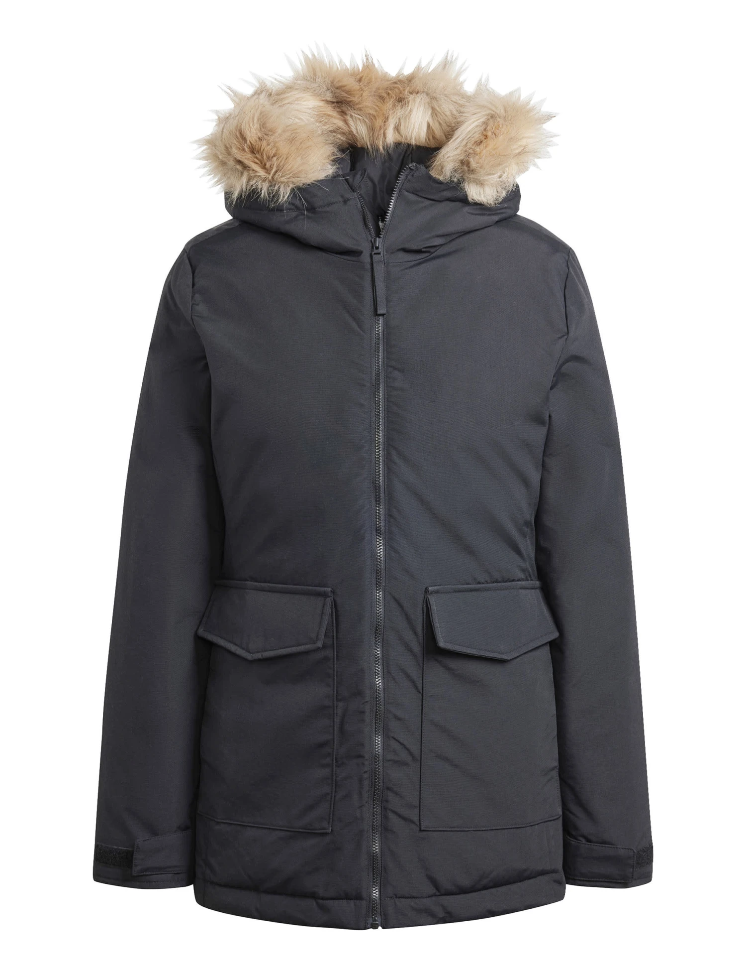 ADIDAS Paveric Faux Fur Trim Hooded Parka Coat 2 ADIDAS Paveric Faux Fur Trim Hooded Parka Coat - Image 2