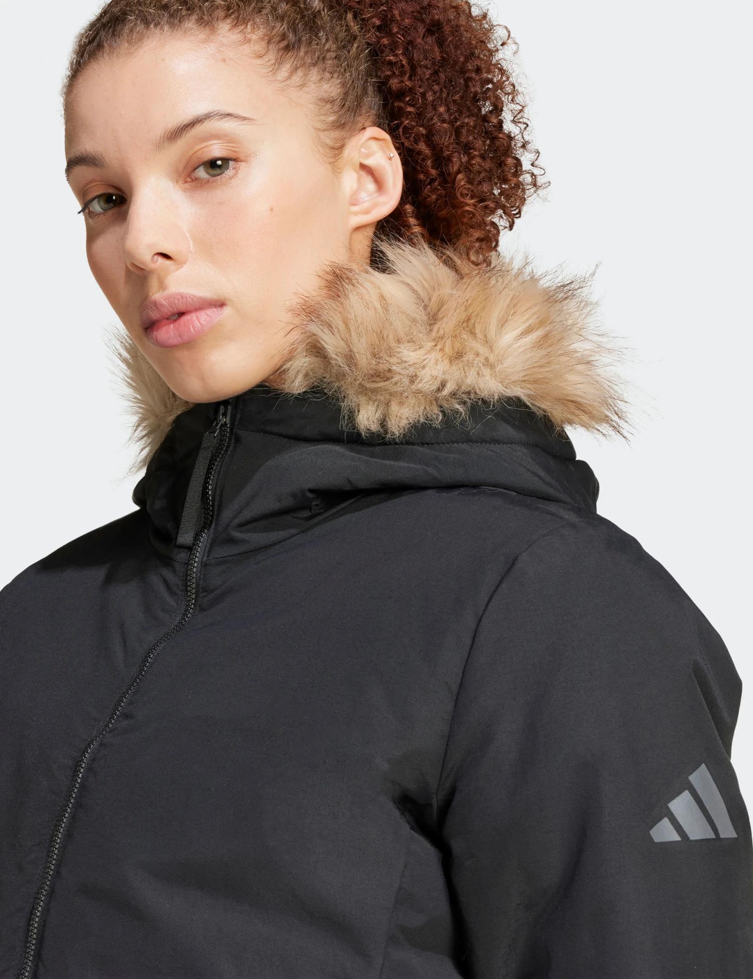 ADIDAS Paveric Faux Fur Trim Hooded Parka Coat 5 ADIDAS Paveric Faux Fur Trim Hooded Parka Coat - Image 5