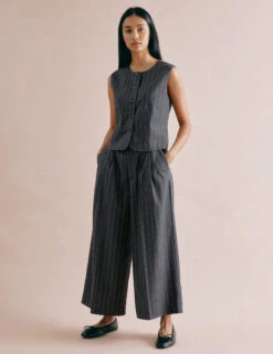 Pinstripe Wide Leg Culottes