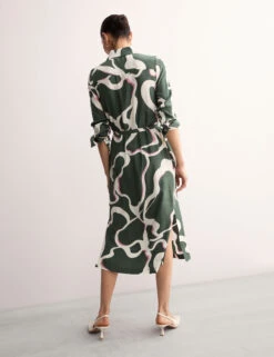 Jaeger Printed Belted Midi Shirt Dress -Marks And Spencer Shop Printed Belted Midi Shirt Dress 4