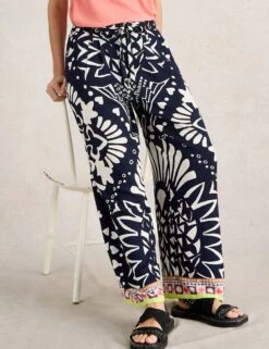 WHITE STUFF Printed Belted Wide Leg Trousers