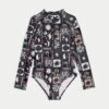 Printed Long Sleeve Swimsuit (6-16 Yrs) -Marks And Spencer Shop Printed Long Sleeve Swimsuit 6 16 Yrs
