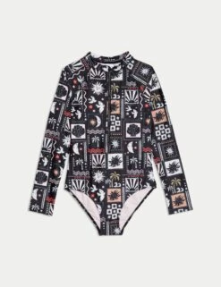 Printed Long Sleeve Swimsuit (6-16 Yrs)