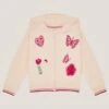 MONSOON Pure Cotton Butterfly Applique Zip Hoodie (3-13 Yrs) -Marks And Spencer Shop Pure Cotton Butterfly Applique Zip Hoodie 3 13 Yrs