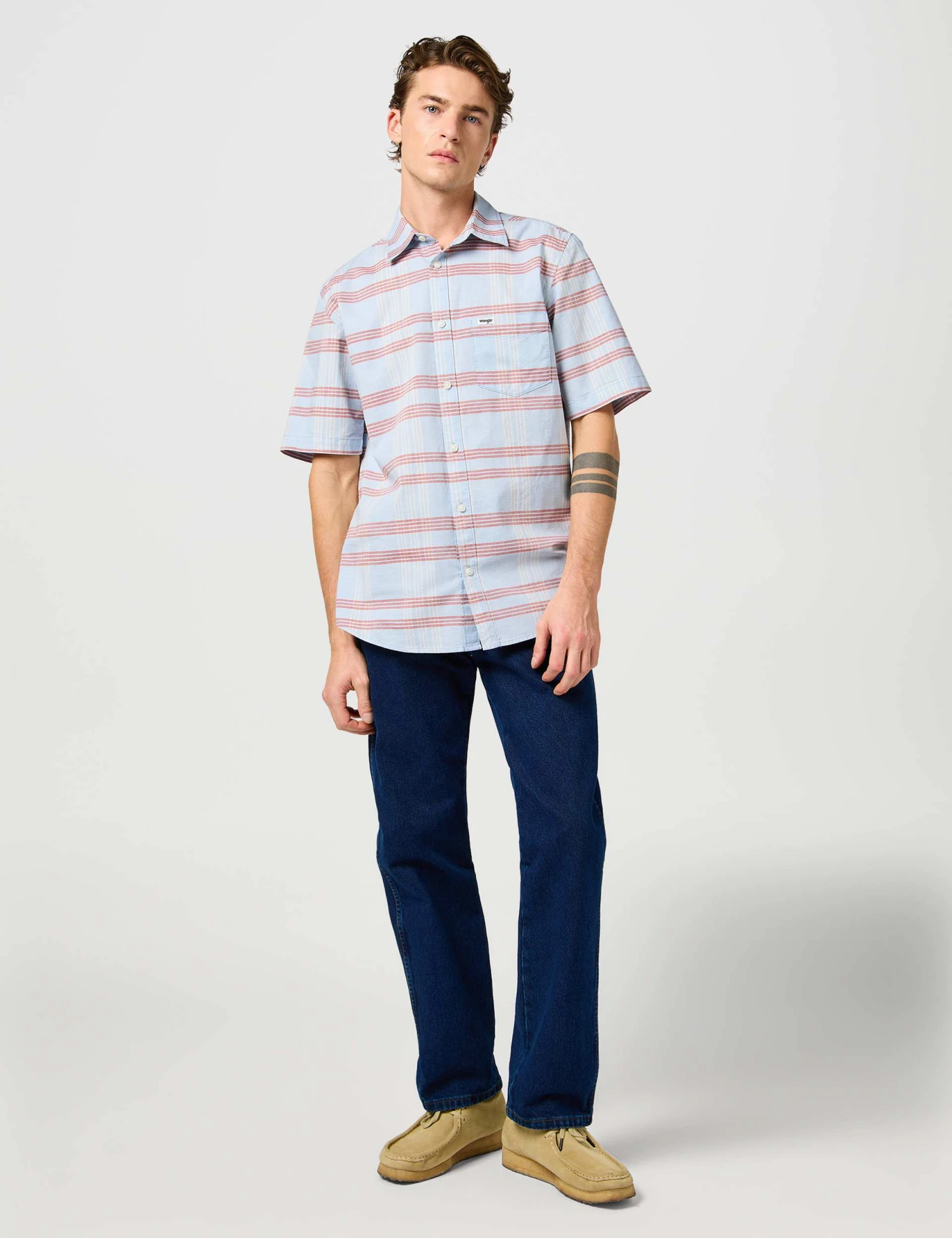 Wrangler Pure Cotton Check Short Sleeve Shirt 1 Wrangler Pure Cotton Check Short Sleeve Shirt