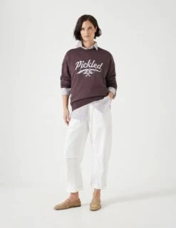 Pure Cotton Crew Neck Slogan Sweatshirt -Marks And Spencer Shop Pure Cotton Crew Neck Slogan Sweatshirt 4