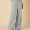 Pure Cotton Denim Drawstring Wide Leg Trousers -Marks And Spencer Shop Pure Cotton Denim Drawstring Wide Leg Trousers