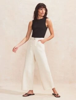 Pure Cotton Denim Mid Rise Straight Leg Jeans