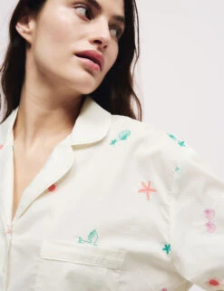 Pure Cotton Embroidered Nightshirt