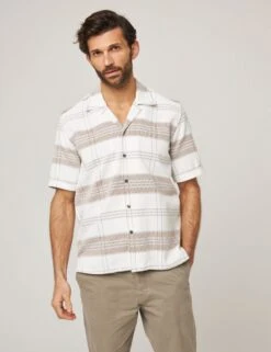 Pure Cotton Flannel Cuban Collar Shirt