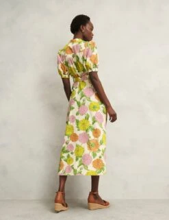 Pure Cotton Floral Notch Neck Skater Dress -Marks And Spencer Shop Pure Cotton Floral Notch Neck Skater Dress 2