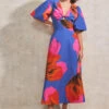 Pure Cotton Floral V-Neck Midaxi Swing Dress -Marks And Spencer Shop Pure Cotton Floral V Neck Midaxi Swing Dress