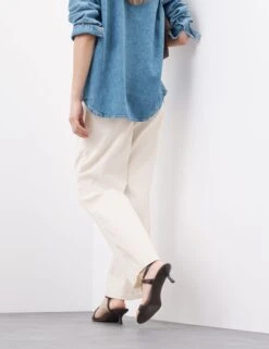 Pure Cotton High Waisted Wide Leg Jean -Marks And Spencer Shop Pure Cotton High Waisted Wide Leg Jean 4