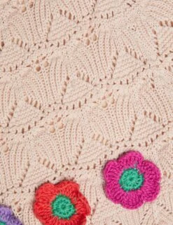 MONSOON Pure Cotton Knitted Flower Shorts (3-13 Yrs) -Marks And Spencer Shop Pure Cotton Knitted Flower Shorts 3 13 Yrs 1 2