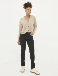 Pure Cotton Mid Rise Skinny Cargo Jeans