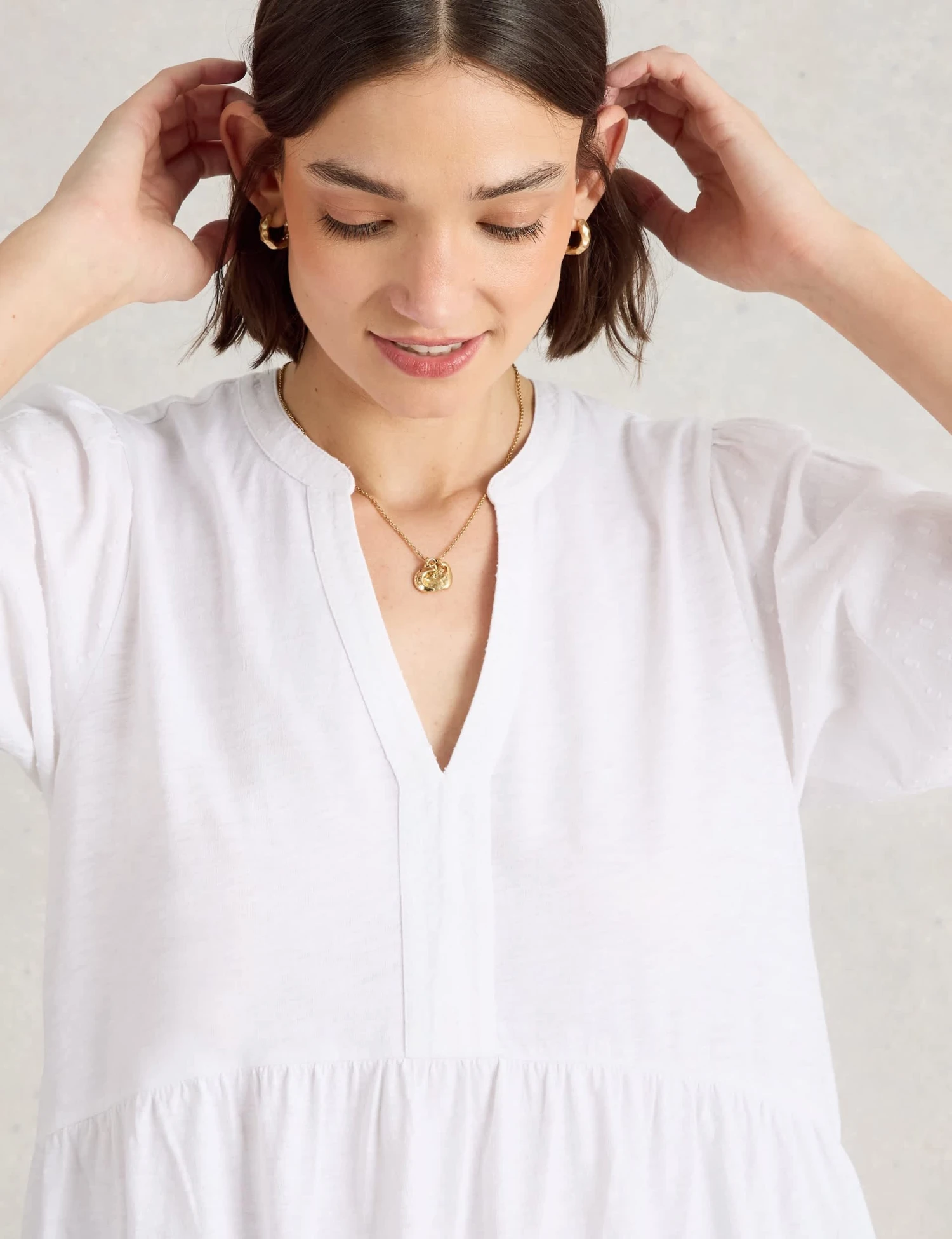 WHITE STUFF Pure Cotton Notch Neck Tunic 5 WHITE STUFF Pure Cotton Notch Neck Tunic - Image 5