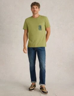 WHITE STUFF Pure Cotton Octopus Graphic Crew Neck T-Shirt