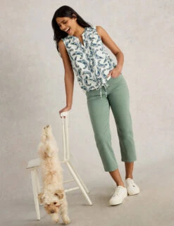 WHITE STUFF Pure Cotton Printed Tie Detail Blouse -Marks And Spencer Shop Pure Cotton Printed Tie Detail Blouse 2