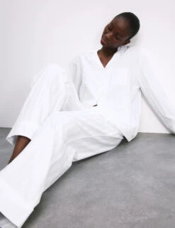 Pure Cotton Sateen Striped Pyjama Set