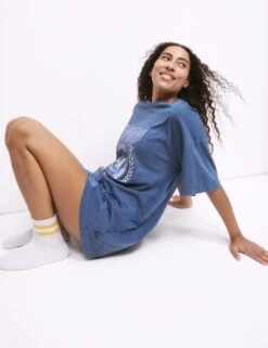 Pure Cotton Slogan Oversized T-Shirt