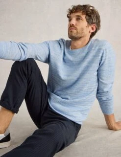 WHITE STUFF Pure Cotton Space Dye Crew Neck Jumper