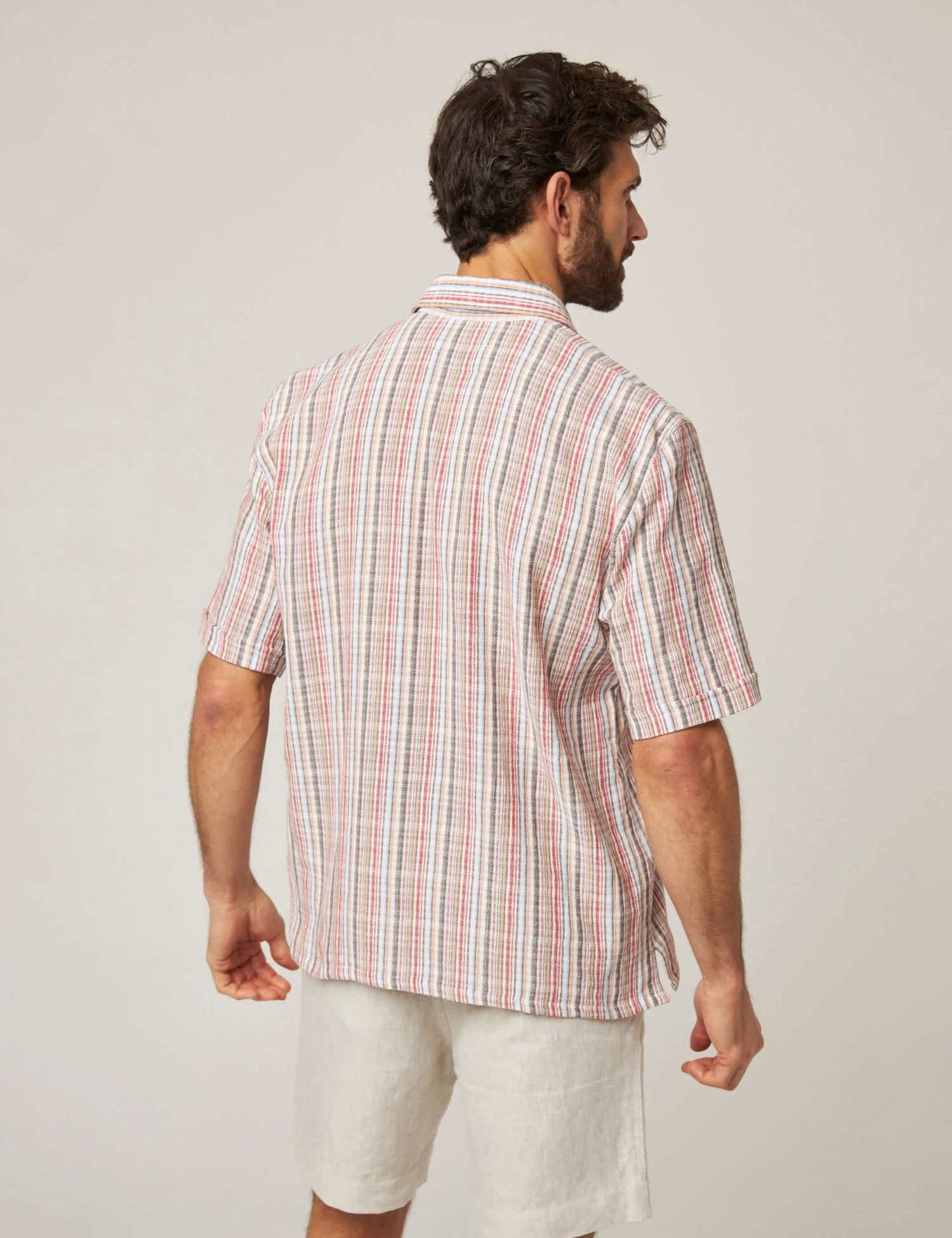 Pure Cotton Striped Beach Shirt 4 Pure Cotton Striped Beach Shirt - Image 4