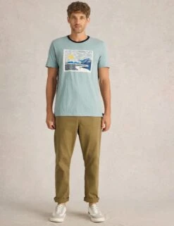 WHITE STUFF Pure Cotton Sunset Cycle Graphic T-Shirt