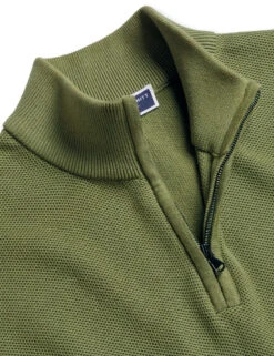 Pure Cotton Textured Half-Zip Jumper -Marks And Spencer Shop Pure Cotton Textured Half Zip Jumper 3