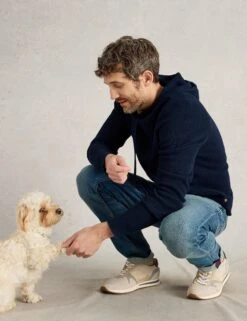 WHITE STUFF Pure Cotton Textured Hooded Jumper