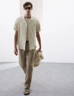 Pure Cotton Textured Shirt -Marks And Spencer Shop Pure Cotton Textured Shirt 2