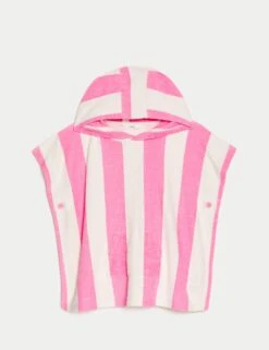 Pure Cotton Towelling Striped Poncho (2-8 Yrs)