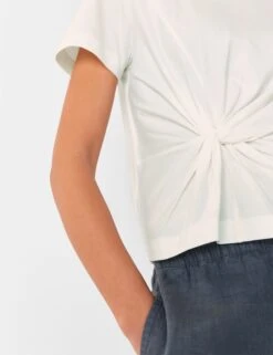 Whistles Pure Cotton Twist Front T-Shirt -Marks And Spencer Shop Pure Cotton Twist Front T Shirt 3