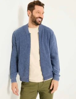 Pure Cotton Zip Up Knitted Bomber -Marks And Spencer Shop Pure Cotton Zip Up Knitted Bomber 2