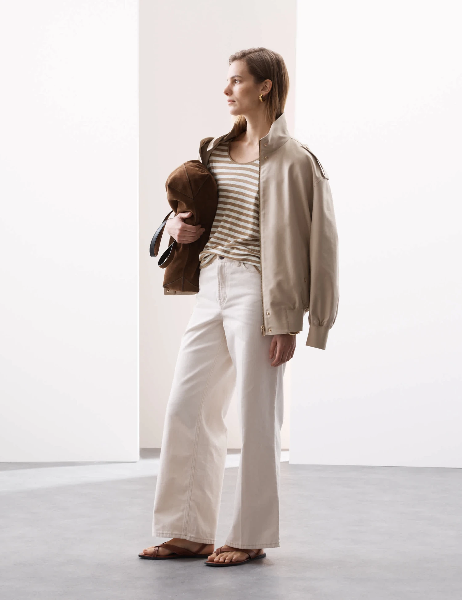 Pure Linen Striped Cap Sleeve T-shirt 1 Pure Linen Striped Cap Sleeve T-shirt