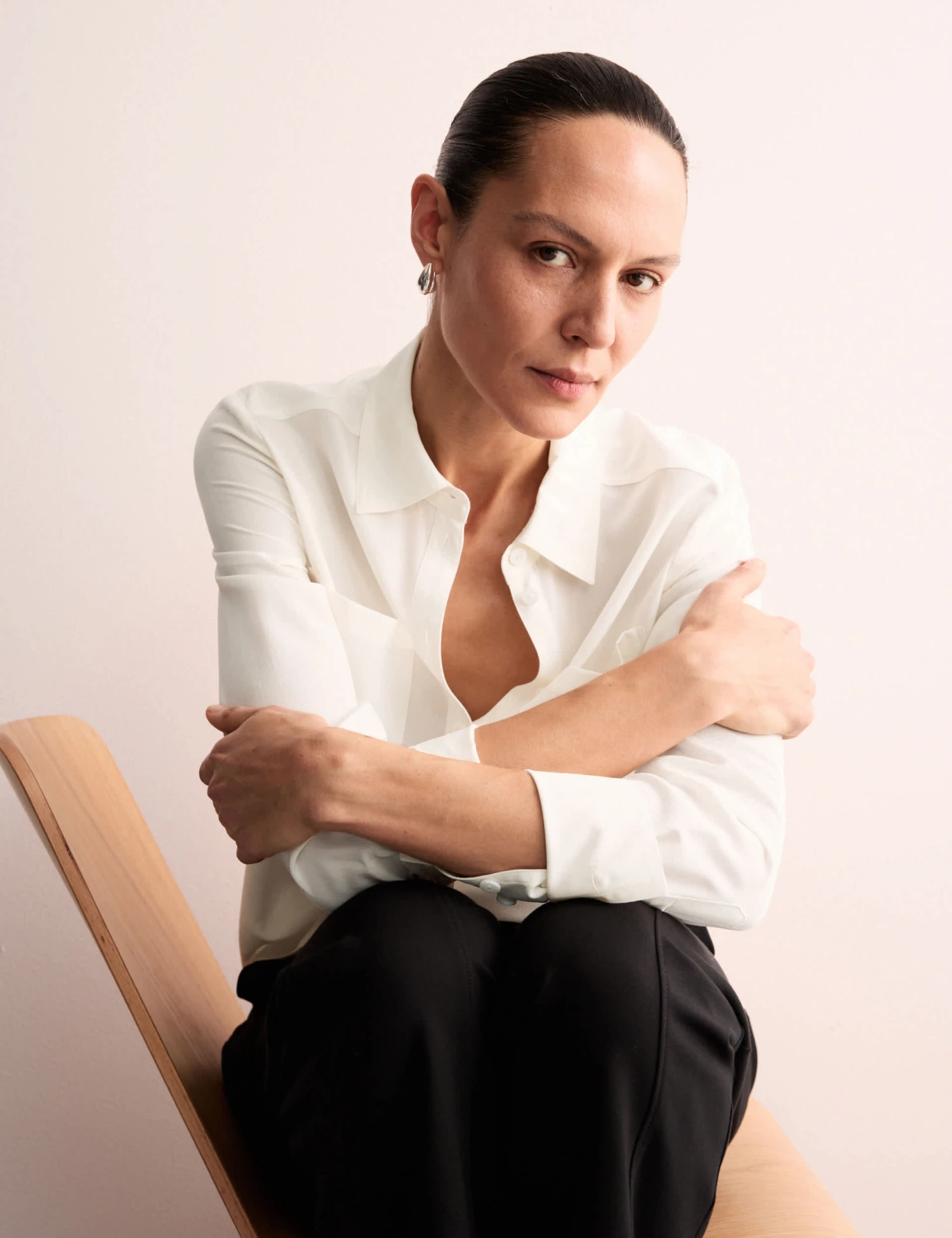 Jaeger Pure Silk Collared Button Through Shirt 1 Jaeger Pure Silk Collared Button Through Shirt