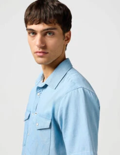 Wrangler Regular Fit Denim Short Sleeve Shirt -Marks And Spencer Shop Regular Fit Denim Short Sleeve Shirt 2