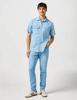 Wrangler Regular Fit Denim Short Sleeve Shirt