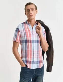 Gant Regular Fit Pure Linen Check Shirt