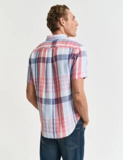 Gant Regular Fit Pure Linen Check Shirt -Marks And Spencer Shop Regular Fit Pure Linen Check Shirt 3